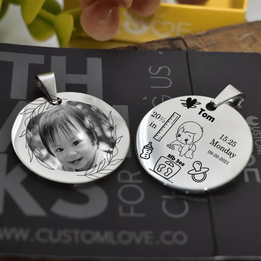 Baby Circle Silver - Personalized Photo