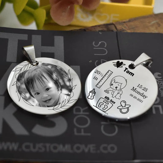 Baby Circle Silver - Personalized Photo