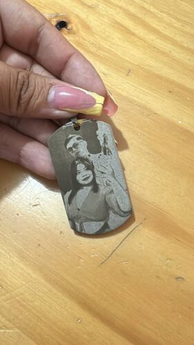 Customer photo of their personalized keychain